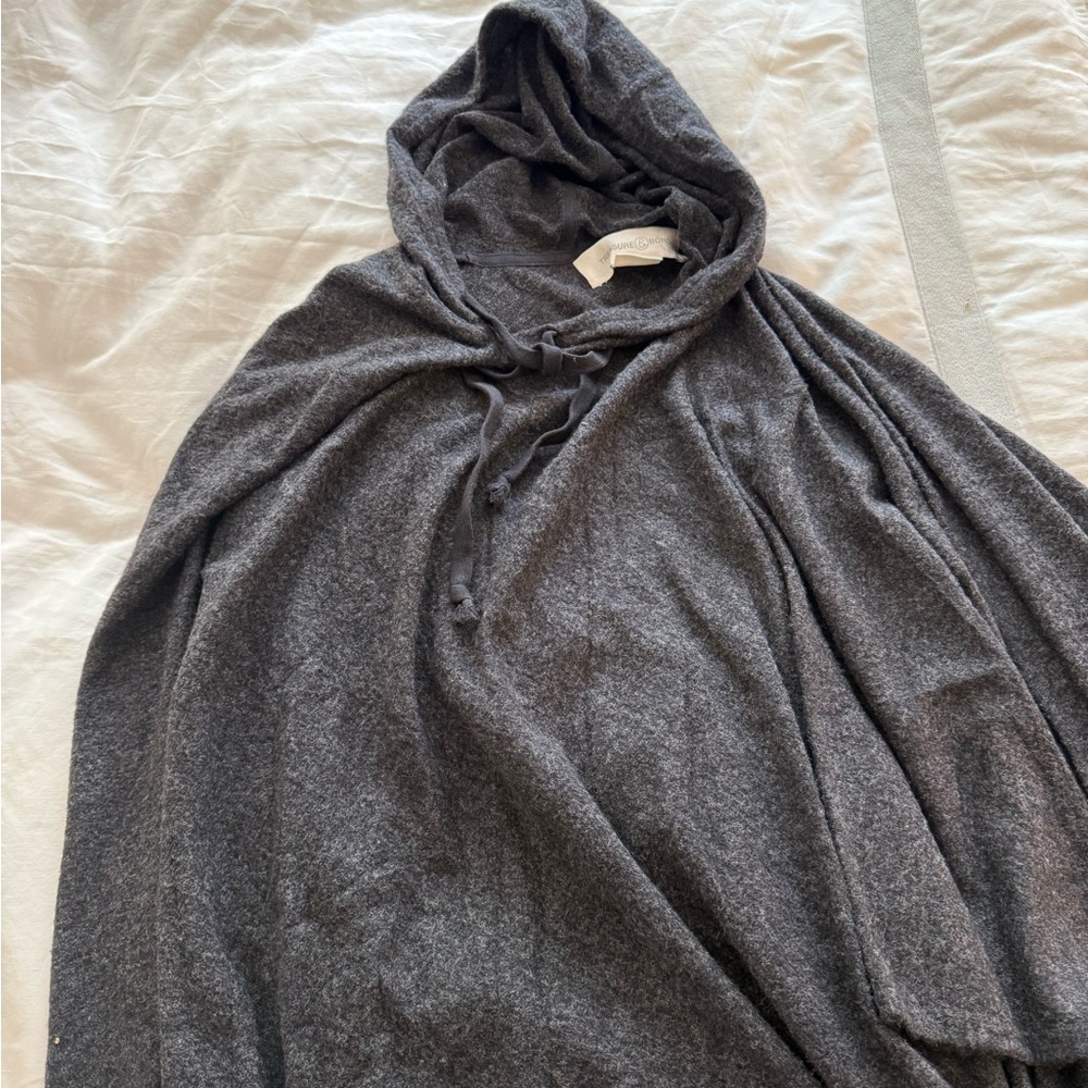 Treasure & Bond Charcoal Hooded Poncho